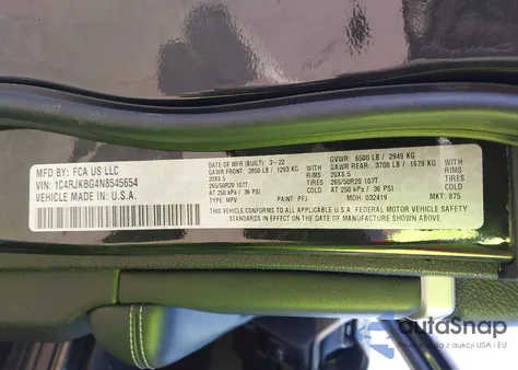 2022 Jeep Grand Cherokee L Limited 4X4 из США, поврежденный, VIN 1C4RJKBG4N8545654